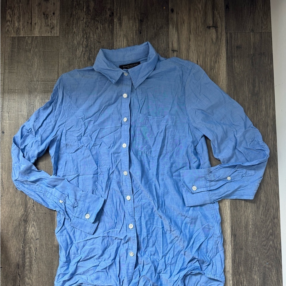 Banana Republic Blue Lightweight Shirt Jacket